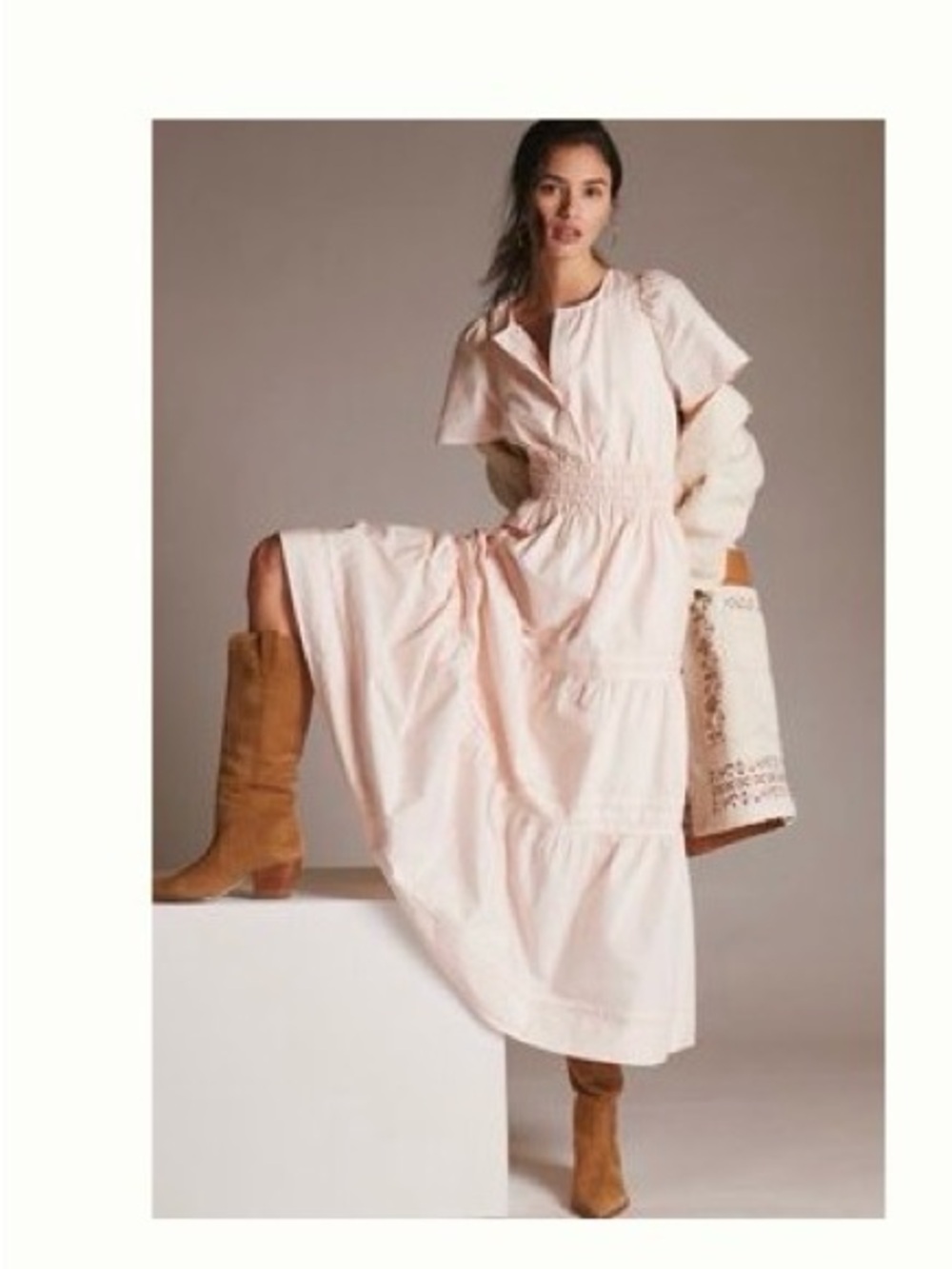 Anthropologie Peach Somerset  Maxi Dress